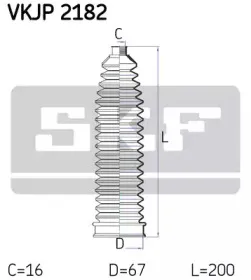 VKJP 2182 SKF Комплект пылника, рулевое управление
